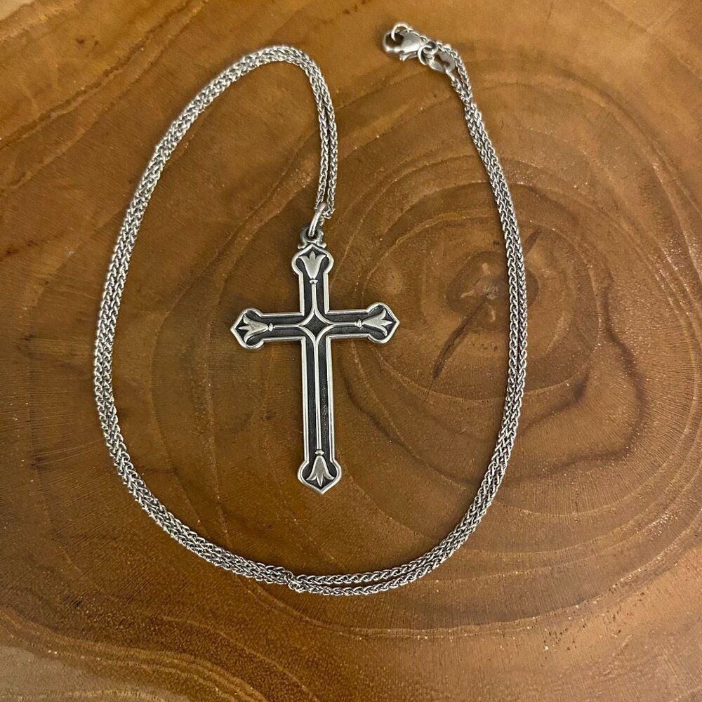 RETIRED James Avery Cross Necklace, Sterling Silver